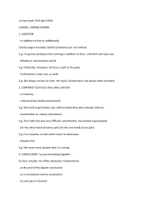 Linking Words & Ever/Never: English Lesson