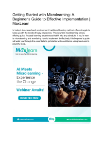 Microlearning: A Beginner's Guide to Effective Implementation