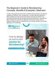 Microlearning: Beginner's Guide, Benefits & Examples