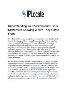 IP Geolocation: Understanding Visitors & Enhancing Security