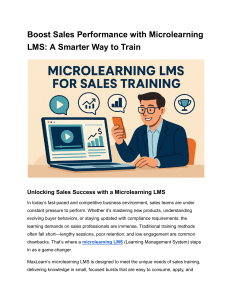 Boost Sales with Microlearning LMS: MaxLearn