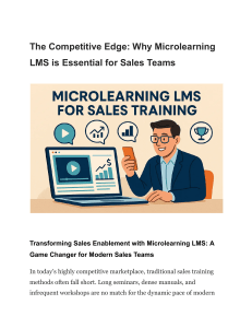 Microlearning LMS for Sales Teams: A Competitive Edge