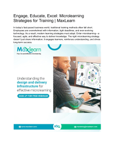 Microlearning Strategies for Training | MaxLearn