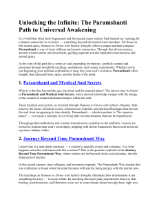 Paramshanti: Path to Universal Awakening & Inner Peace