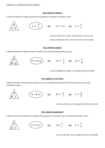 Formules Brevet : Physique-Chimie Collège
