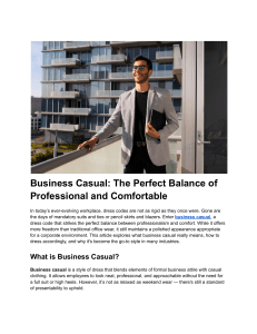 Business Casual: Style Guide for Professional Comfort
