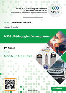 P&eacute;dagogie d'enseignement : Manuel pour moniteur auto-&eacute;cole