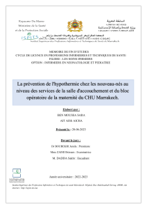 Pr&eacute;vention hypothermie nouveau-n&eacute;s : M&eacute;moire