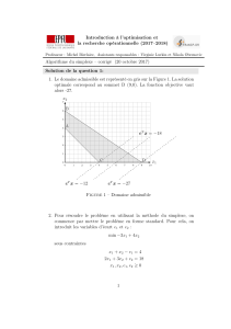 Solution d'exercice : Algorithme du simplexe