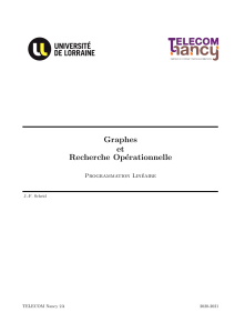 Graphes et Recherche Opérationnelle : Programmation Linéaire