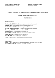 Fascicule de Mathématiques Première S2 - Exercices et Leçons