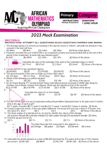 African Mathematics Olympiad Mock Exam - Middle School