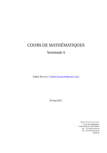 COURS DE MATHEMATIQUES Terminale S