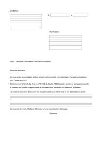 demande attestation assurance locataire