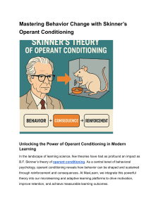 Operant Conditioning: Mastering Behavior Change in Learning