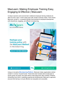 MaxLearn: Microlearning for Employee Training