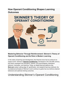 Operant Conditioning: Skinner's Theory & Modern Learning