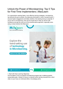 Microlearning: Top 5 Tips for First-Time Implementers | MaxLearn