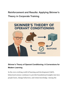 Skinner's Theory in Corporate Training: MaxLearn Application