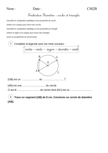 Evaluation Géométrie CM2 : Cercles et Triangles