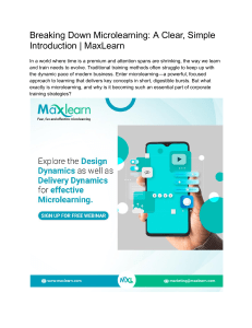 Microlearning: A Clear Introduction | MaxLearn
