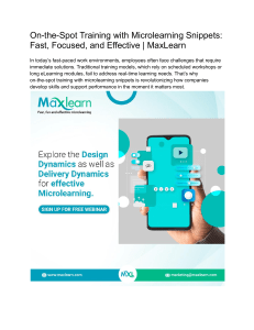 Microlearning Snippets: On-the-Spot Training for Fast Results