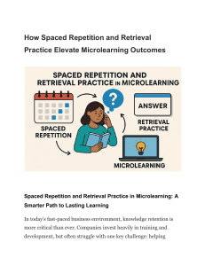 Spaced Repetition & Retrieval Practice in Microlearning