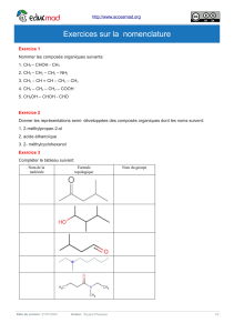 Exercices sur la nomenclature