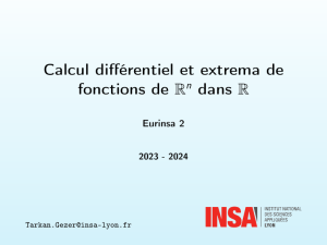 Calcul différentiel et extrema de fonctions de Rn dans R