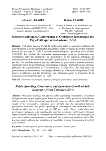 D&eacute;penses publiques, gouvernance et croissance en ASS