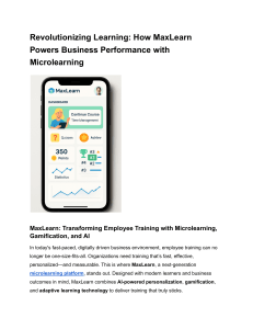 MaxLearn: Microlearning for Business Performance