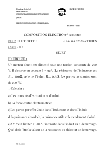 Examen d'Électrotechnique BEP2: Moteurs, Générateurs, Asynchrone