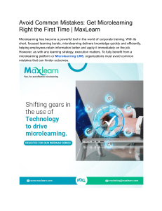 Microlearning Mistakes & Solutions for Effective Training