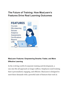 MaxLearn Training: Features & Learning Outcomes
