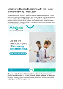 Enhance Blended Learning with Microlearning | MaxLearn