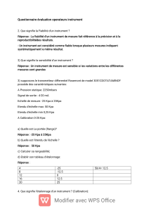 Questionnaire Évaluation Opérateurs Instrument
