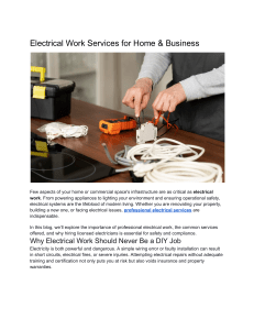 Electrical Work Services: Home & Business Safety