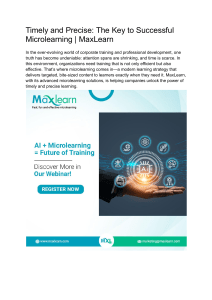 MaxLearn: Timely & Precise Microlearning for Corporate Training