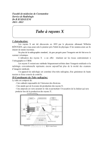 Tube à rayons X : Cours de radiologie médicale