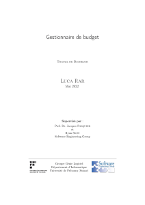 Gestionnaire de budget : Travail de Bachelor