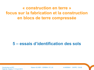 Construction en terre : Essais d'identification des sols
