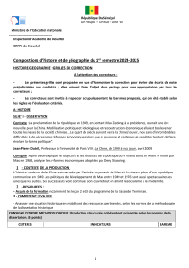 Grilles de Correction Histoire-Géographie 1er Semestre