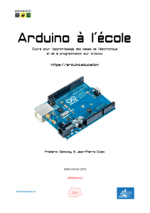 Cours Arduino &agrave; l'&eacute;cole : Bases de l'&eacute;lectronique et programmation