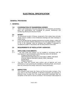 Electrical Specification: General Provisions & Work Requirements