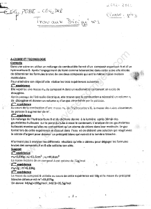 Chimie: Exercices sur les Composés Organiques A et B