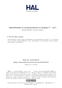 Algorithmique & Programmation C - Cours