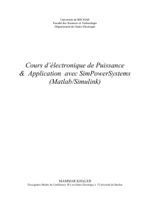 Cours d'électronique de puissance avec SimPowerSystems (Matlab)