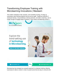 Microlearning Innovations: Transforming Employee Training