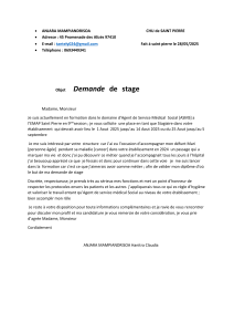Demande de stage ASMS - CHU Saint-Pierre