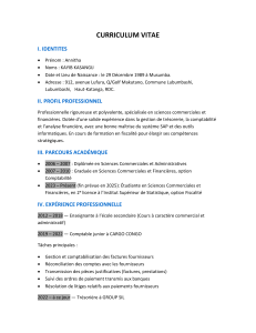 CV Annitha KAYIB KASANGIJ - Sciences Commerciales et Financières